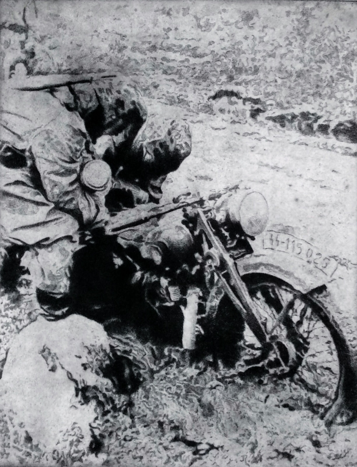 Motociclisti della 6^ Divisione Waffen-ϟϟ  Nord Toscani Tiziano